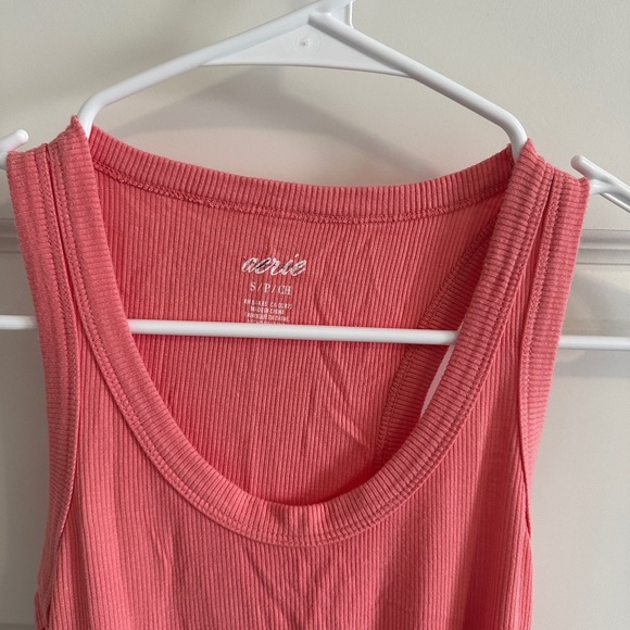 Aerie Coral Ribbed Tank Top Razorback Bodysuit Size Small Women’s - Picture 3 of 7